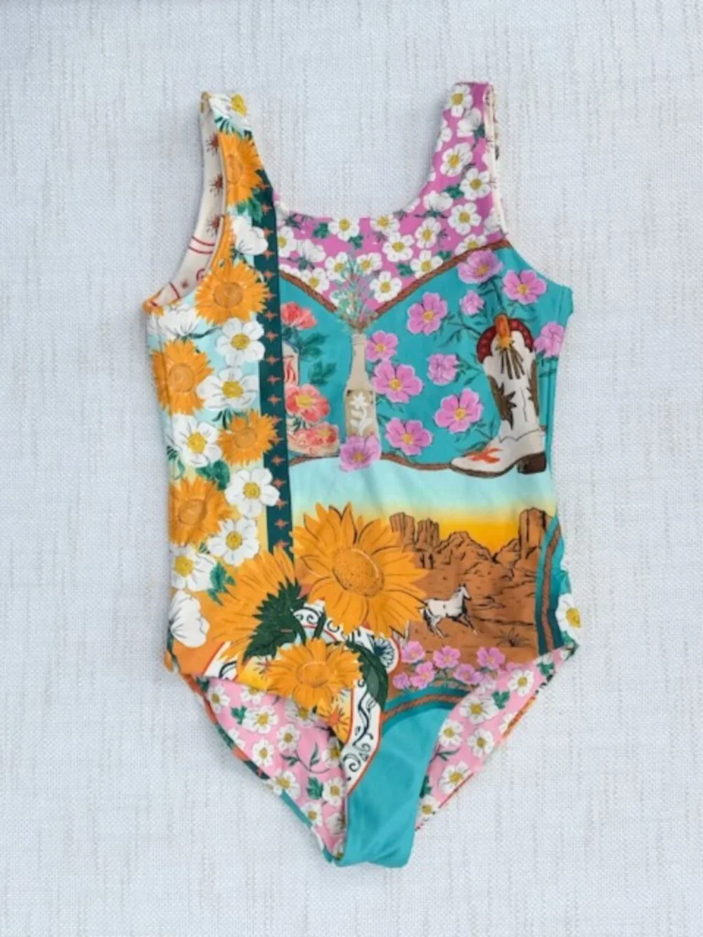 Agua Bendita Reversible Swimsuit Girls Sz 14